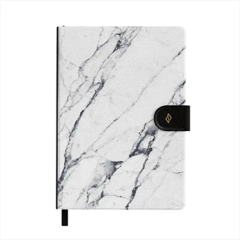 Satin White - Marble Notebook, A5 (14.8 x 21cm) / Lined