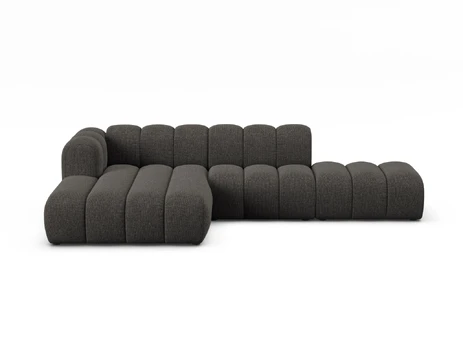 Modular Left Open Corner Sofa, "Lupine", 5 Seats, 299x177x70, Dark Grey