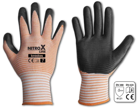 Sodo ir darbo pirštinės Bradas NITROX LINE, 9 dydis, 6 vnt.