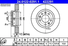 ATE 24.0122-0291.1 Brake Disc