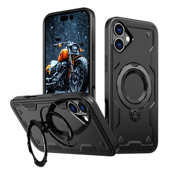 Dėklas Hurtel Hybrid Armor Trendy Case with MagSafe for iPhone 16 - Juodas