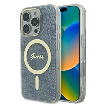 Guess GUHMP16XH4STB iPhone 16 Pro Max 6.9" mėlyna/mėlynas hardcase IML 4G MagSafe