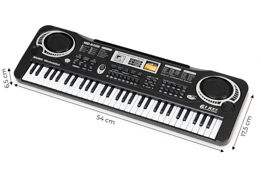 Keyboard piano for kids with microphone + power supply