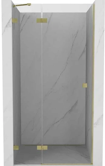 Dušo durys Mexen Lunar, kairinės, 85 cm, transparent/brushed auksinis