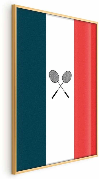 Artgeist Plakatas - French Flags and Juodas Badminton Rackets