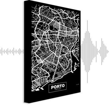 Artgeist Paveikslas - Negative Map: Porto (1 Part) Vertical