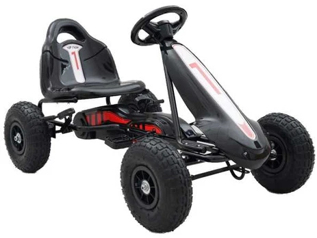 Megaleg Top Racer GoKart til børn, Sort (3-7 år)