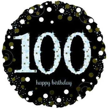 Usorteret Folieballon 100 år Sparkling