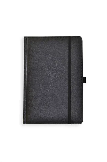 Kalendorius - užrašinė UNIVERSAL BLACK EDITION, PU, A5, be datų, juoda