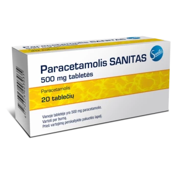 PARACETAMOLIS SANITAS 500 mg tabletės N20
