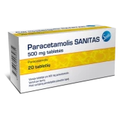 PARACETAMOLIS SANITAS 500 mg tabletės N20 kaina