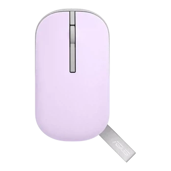 ASUS MD100, dvipusis, optinis, RF belaidis + "Bluetooth", 1600 DPI, violetinės spalvos