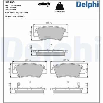 DELPHI LP2295 Brake pad set