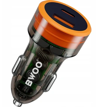 Bwoo greitasis automobilinis įkroviklis qc 1xusb + 1xtype c 38w