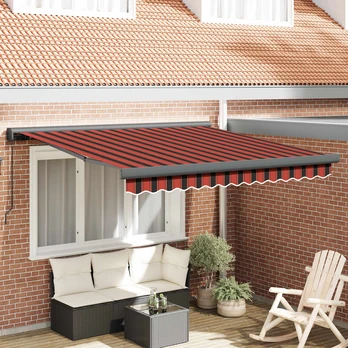 Manual Retractable Awning Oranžinė ir ruda 350x250 cm