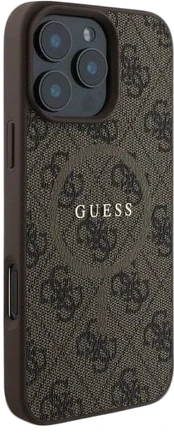 Guess PU Leather 4G Colored Ring MagSafe Case for iPhone 16 Pro Max Brown kaina