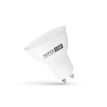 GU10 5W LED lemputė, SuperLED, 3000K (šiltai balta), 120°