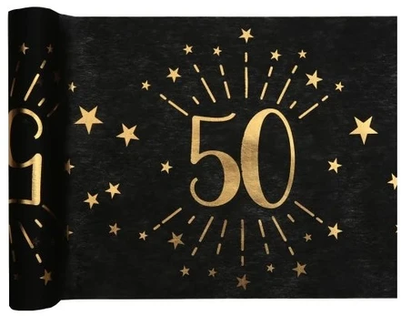 Santex Juodas and auksinis table runner, 50 metai