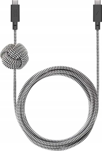 Native Union USB-C į USB-C 1,8 m juodai baltas kabelis (ACABLE-C-ZEB-NP)