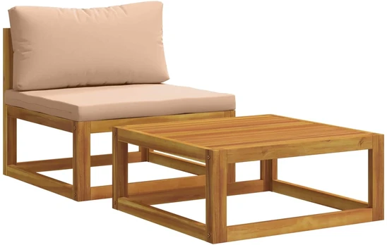 Kampinė sofa su pagalvėlėmis Natūrali