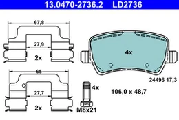 ATE 13.0470-2736.2 Brake pad set