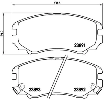 Stabdžių trinkelių rinkinys, diskinis stabdys BREMBO P30018