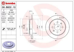 Stabdžių diskas BREMBO 08.B602.10 kaina