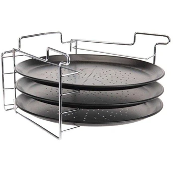 Lumarko Pizza Baking Set: 3 Metal Blades + Stand