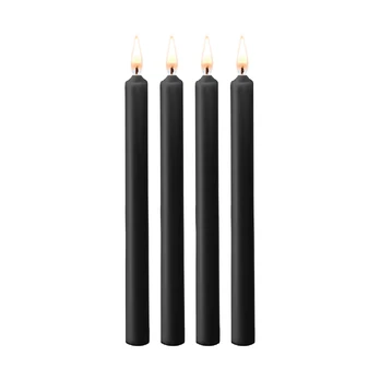 Ouch! Large Black Sensation Wax Candles Set - 4 Pieces, Body Art Accessory