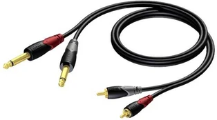 Kabelis Procab Jack 6,3 mm x2 - RCA (Cinch) x2 3m juoda (CLA631/3)