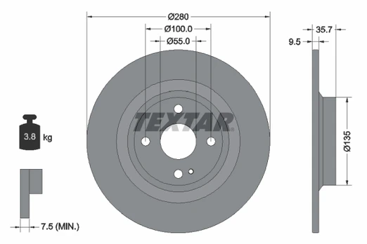 TEXTAR 92320003 Brake Disc
