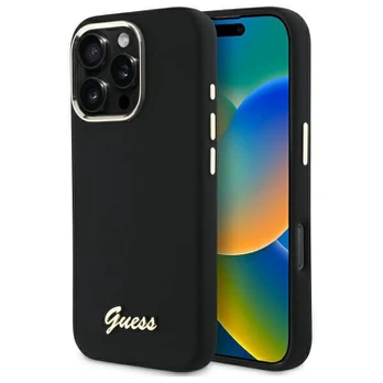 Guess GUHCP16XSMBSLK iPhone 16 Pro Max 6.9" juodas hardcase Silicone Script Metal Logo & Frame