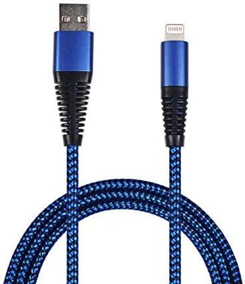 2GO USB Lade-/Datenkabel Lightning 1m Nylon blau PET-Verp.