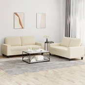 Sofa Sofos komplektas, 2 dalių, kreminės spalvos, audinys kaina