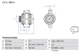 BOSCH 0 986 083 660 Kintamosios srovės generatorius