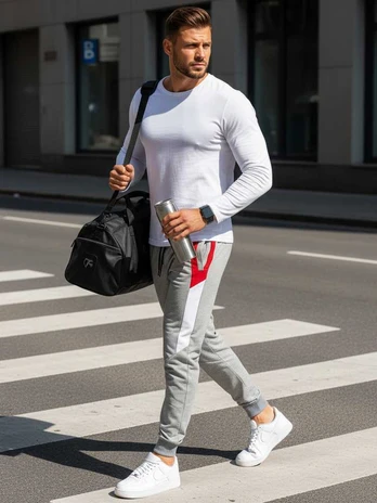 Vyriškos pilkos laisvalaikio kelnės Kenny