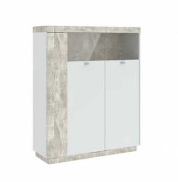 Vitrina Intermeble Siena 2D, balta/pilka