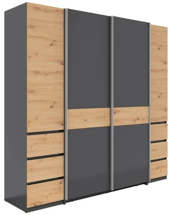 Spinta Fabio, grafito/artisan oak, 60 cm x 215 cm x 210 cm
