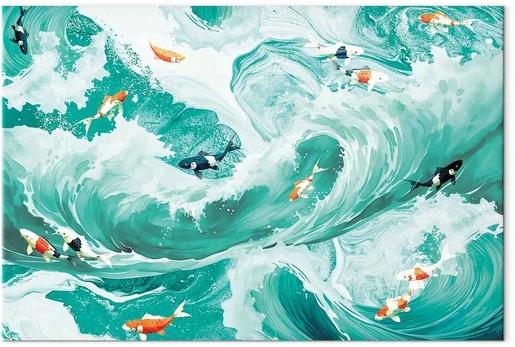 Artgeist Paveikslas - Fish and waves