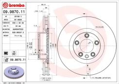 Stabdžių diskas BREMBO 09.9870.11 kaina