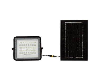 6W LED prožektorius su saulės baterija, juodas, 4000K