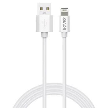 Savio CL-193 USB kabelis USB 2.0 2 m USB A USB C / Lightning baltas