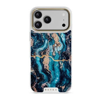 Mystic River - Blue Marble iPhone 17 Pro Max Case, Elite Light (MagSafe) / Gold