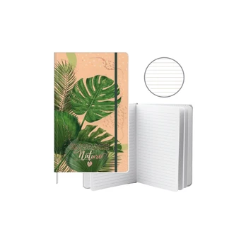 Lean Notebook Planner Lined Monstera Leaves Eraser A5 80 Sheets