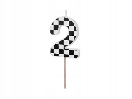 Torto žvakutė "2" - Šachmatinė, 5.5 cm