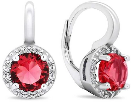 Brilio Silver Unique sidabrinis earrings with red zircons EA431WR