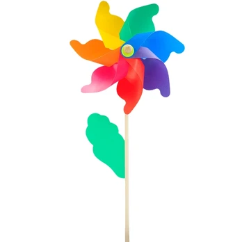 Vėjo malūnėlis mediniu kotu, 110 cm
