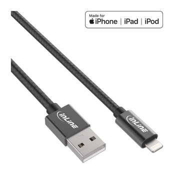 Kabelis USB InLine USB-A - Lightning 2 m Pilka (31422B)