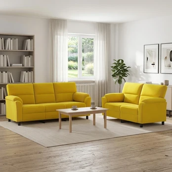 Sofa Sofos komplektas 2 vnt. Geltona Aksomas