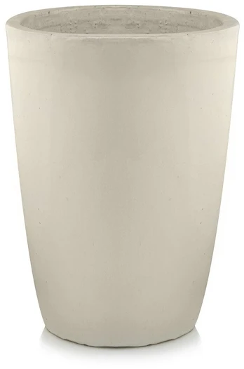 POLNIX Keraminis vazonas GLAZED, apvalus, kreminis, 34 x 44(A) cm